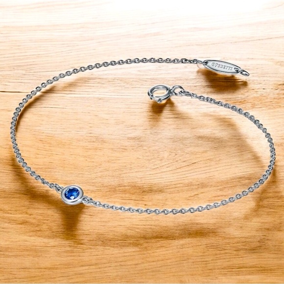 ***SOLD*** TIFFANY Elsa Peretti Color by the Yard Sapphire Bracelet In Platinum! - Picture 4 of 15